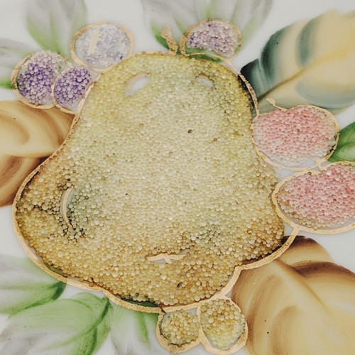 Vtg Wheelock Peoria Japan Textured 3D Pear Peach Grapes Fruit Plates Set Of 2 - Picture 8 of 12