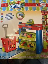 Deao Toys Super Market & Trolley With Light & Sound Food Money New
