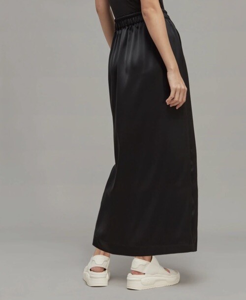 NEW Adidas Y-3 Tech Black Silk Maxi Skirt Yohji Yamamoto Size 2XS