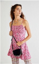 Free People Dress Jamie Strappy Floral Print Mini Dress Pink. Size Small rrp $98
