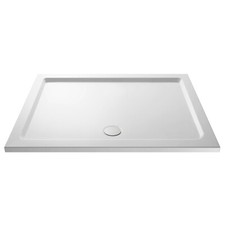 Slimline Rectangle Low Profile Shower Tray Bathroom White 40mm Stone Resin