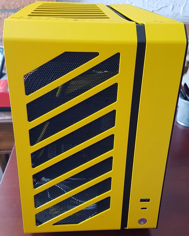 UFDtech Custom Yellow Black M-ATX Gaming PC  - Ryzen 5700X3D / Intel Arc A770 - Image 3 of 4
