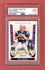 TOM BRADY 2011 PANINI PRESTIGE XTRA POINTS PURPLE SP # / 50 PSA 9 MINT PATRIOTS