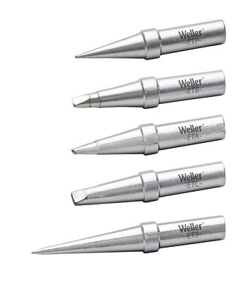 Weller WE1010 Soldering Tip Set 5 Pack ETA ETB ETC ETP TETS for Soldering Sta...