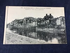 W3-77 VINTAGE MILITARY POST CARD - VERDUN, FRANCE BATTLE DAMAGE