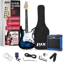 Lyxpro 39 Inch Electric Guitar Kit Bundle with 20W Amplifier, All Accessories, D