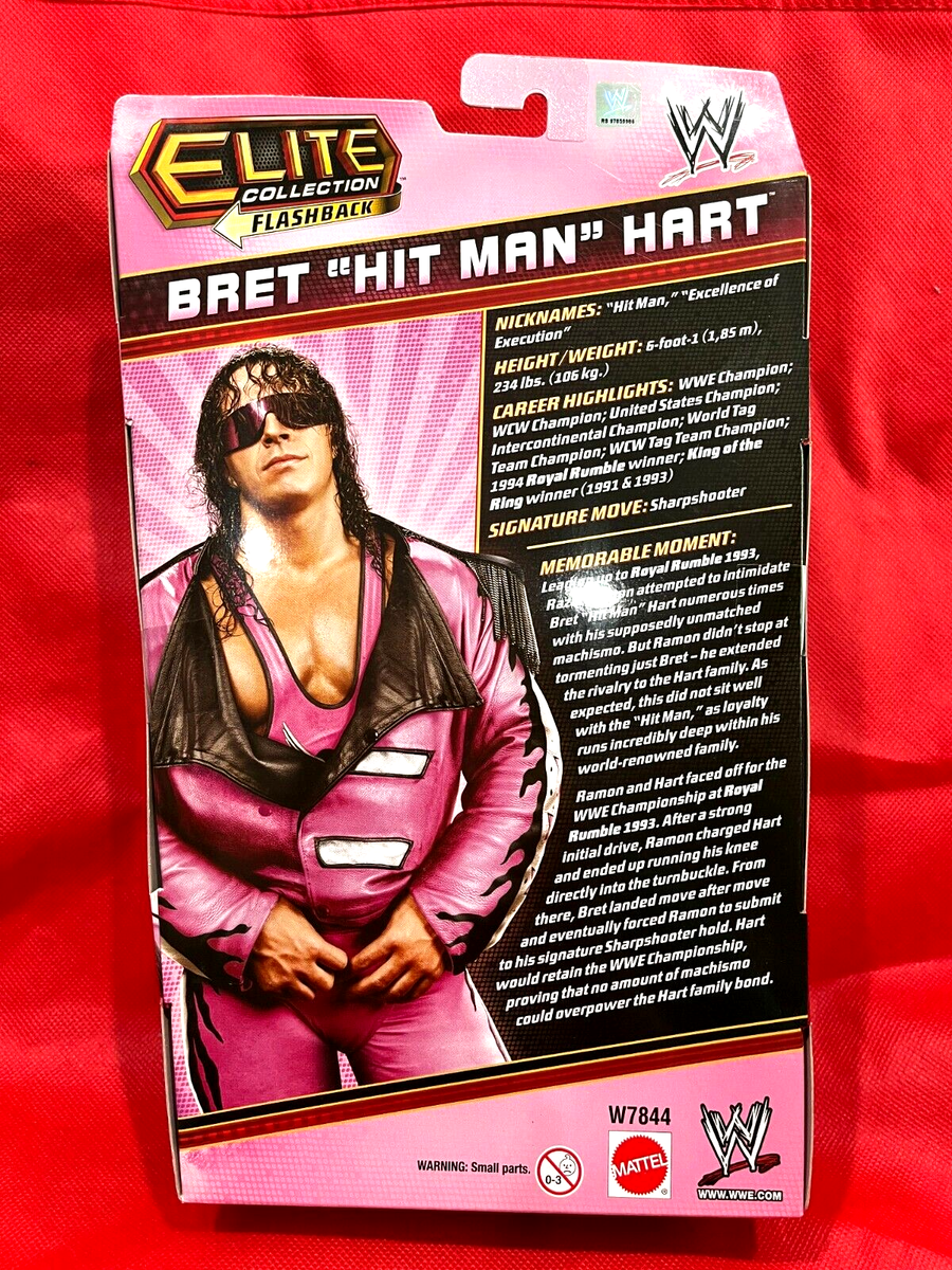 BRET The Hitman HART Pink & Black Attack WWE ELITE Flashback
