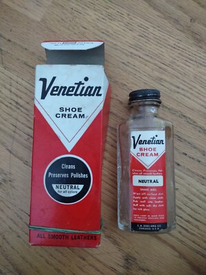 Vintage Venetian Shoe Cream Leather Balm Neutral Made in USA