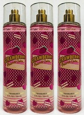 3 Bath Body Works STRAWBERRY POUND CAKE Fine Fragrance Mist Body Spray 8 oz