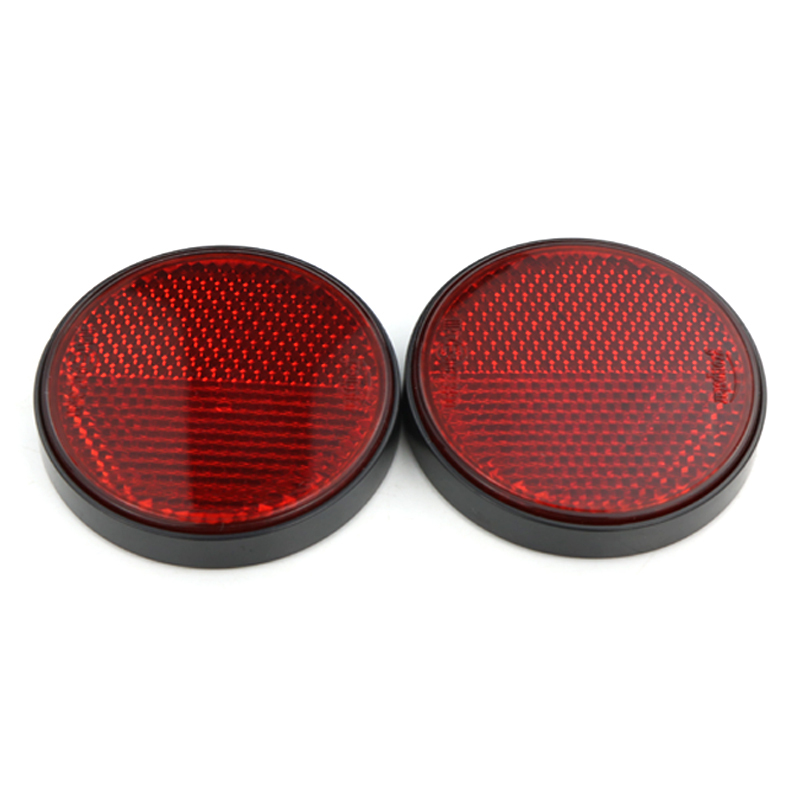 Round Red Reflectors Universal Fit For Motorcycles ATV Bikes Dirt