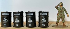 4 50-Gallon Oli Drums - 54mm toy soldier shown for scale 