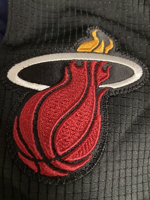 Miami Heat NBA Embroidered Black Long Sleeve Adidas Men's Jersey