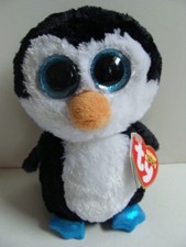 NWT TY Beanie Boos 6" WADDLES Penguin Plush Boo Blue Sparkle Glitter Eyes NEW