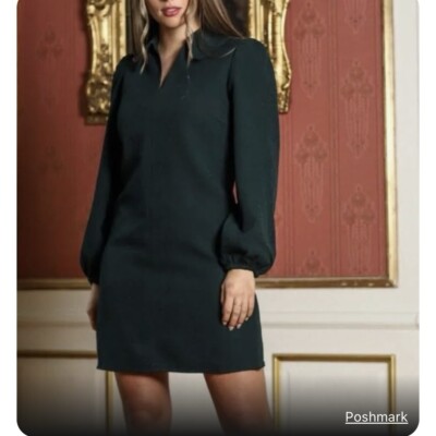 SAMSOE SAMSOE LONG SLEEVE V-NECK MARGOT SHIFT DRESS Size XS Collared