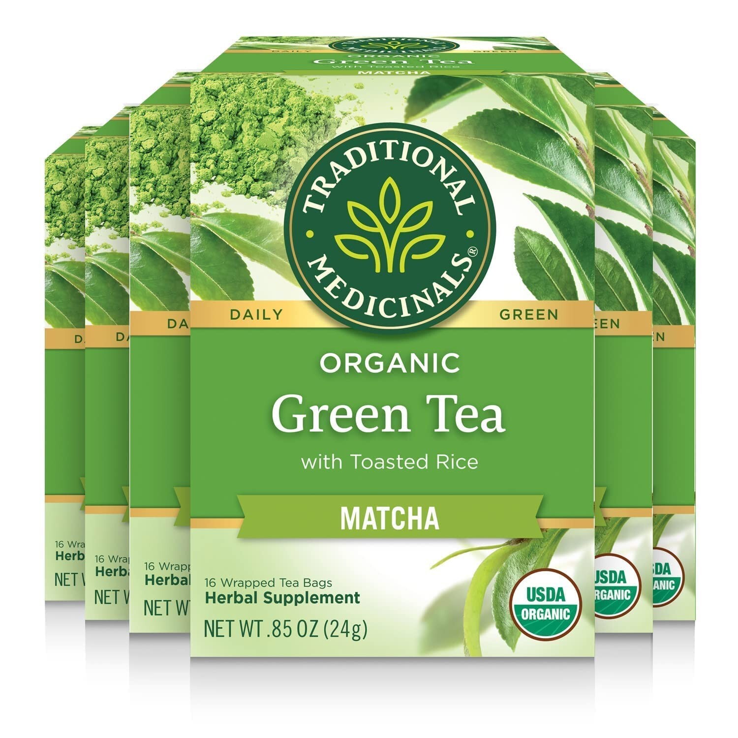 Traditional Medicinals Organic Green Tea Matcha Tea 6 Pack