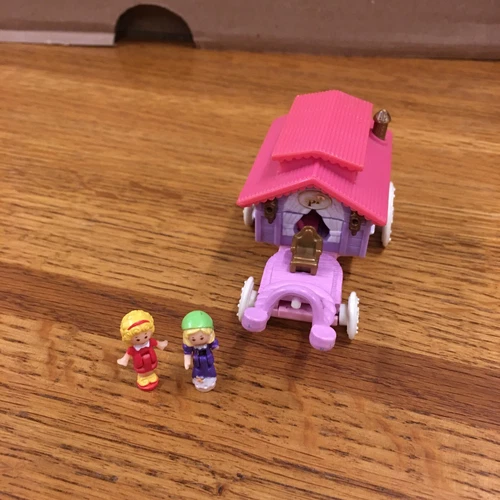 Vintage 1995 Bluebird Polly Pocket Circus Wagon. On the Go Compact w/ 2 Figures