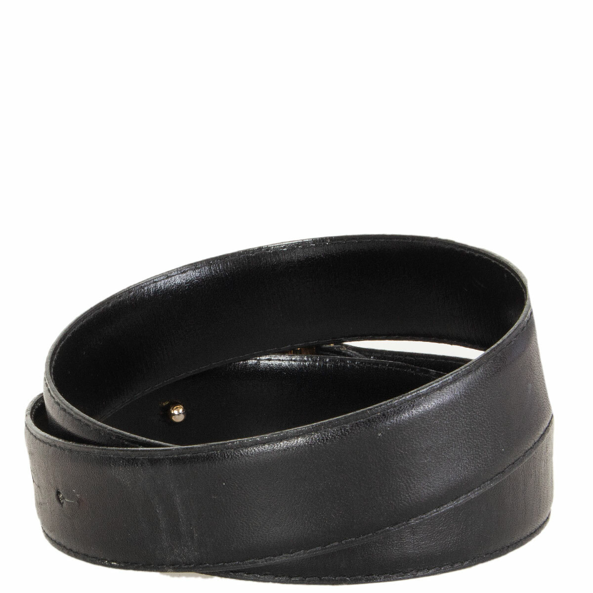 Chloe Black Leather Belt with Large Moveable Panel Size Small Shop Chloe Leather Belt | Unison Label main image 3