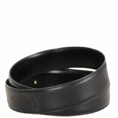 62393 auth CHLOE black leather LOGO BUCKLE Belt 70 | eBay display picture 1