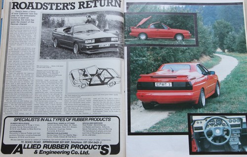 Original 1983 Motor mag extract report - AUDI QUATTRO WT3 TRESER cabriolet