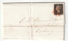 1d BLACK, PLATE 6 - WITH EXCELLENT 'Q-K' RE-ENTRIES, ON 1841 ENTIRE LETTER