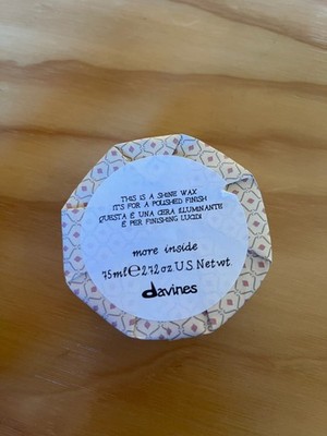 Davines More Inside This Is A Shine Wax 2.64 oz pomade for light to medium hold 