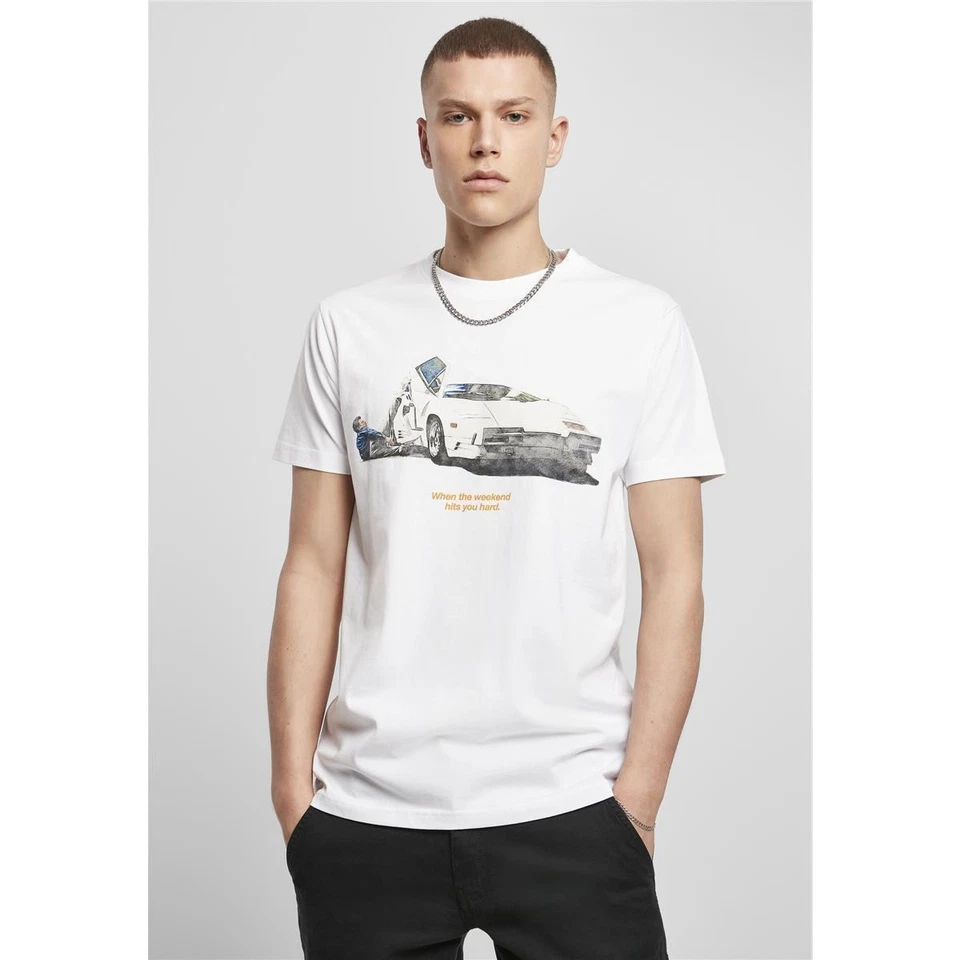 Mister Tee Weekend Loup T-Shirt Blanc Italie Supercar Course Streetpower Homme - Photo 1/4