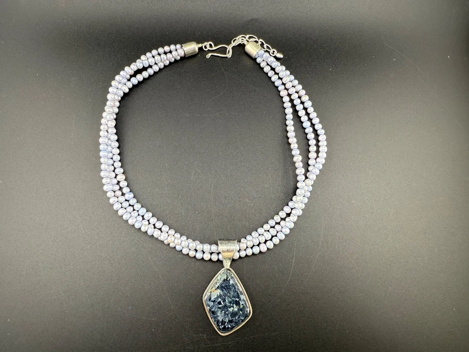 Colar Jay King pérolas austríacas pietersita DTR 19” - Imagem 2 de 4