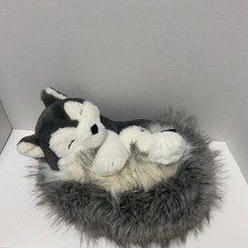 FAO Schwarz Sleeping Husky Plush Stuffed Animal Grey White Dog 59781A25135
