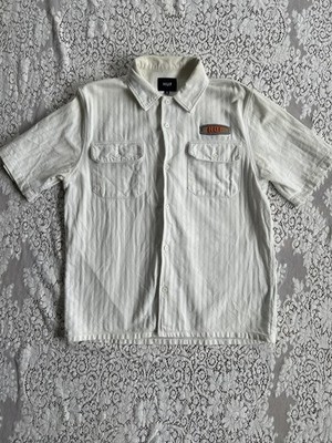 Huf Worldwide Cream Garage Shirt Button Up. Size Medium.