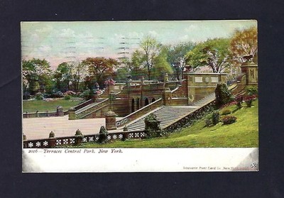 c1905 Postcard Terraces, Central Park, Manhattan, New York