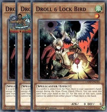 Yugioh! 3x Droll & Lock Bird L5DD-ENC04 Common 1st Ed NM