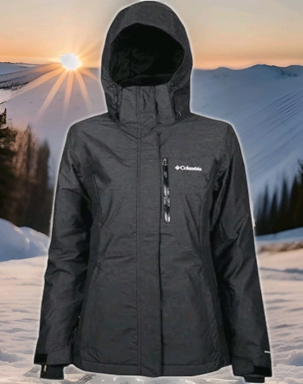 Columbia Winter Ski Jacket Alpine Action OH Women Small Blac Omni-Heat Snow Coat