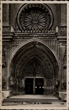 RPPC Fribourg Cathedral Portal vintage postcard k686