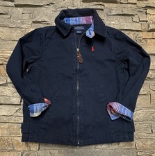 Polo Ralph Lauren Boys Harrington Jacket Sz 5 Blue Full Zip Preppy Pony