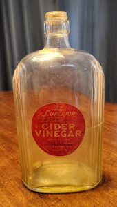 Vintage Superior Cider Vinegar Glass Bottle