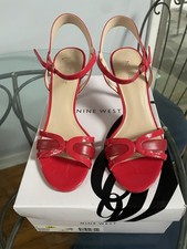 Nine West Gardenia Red Heeled Sandals Women's Size 7 US - Vibrant Strappy Heels