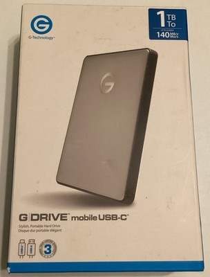 G Technology G-Drive Mobile USB 3.0 1TB Silver v3 External Hard NEW