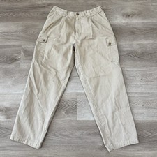 VTG Ralph Lauren Chaps High Waist Pleated Cargo Relax Straight Pant Actual 32x29