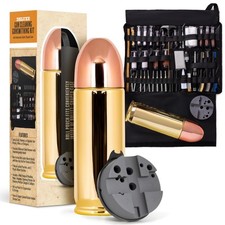 Deluxe Gun Cleaning/Gunsmithing Kit - Aluminum Bullet-Shaped Storage Case, Br...