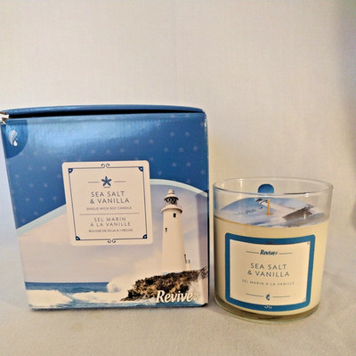 Soy Candle Revive Melaleuca Sea Salt & Vanilla 8 oz. New in box