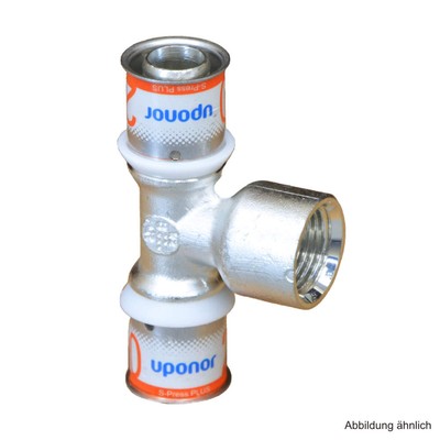 Uponor S-Press PLUS MLC T-Stück mit IG 20mm x 3/4'' x 20mm