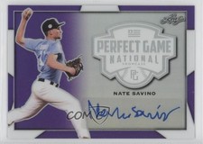 2019 Leaf Perfect Game National Showcase Metal Purple 3/12 Nate Savino Auto 0v2f