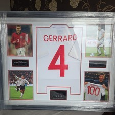 Steven Gerrard England Football Shirt Signed and Framed, With Certificate