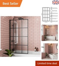 Stylish Black Framed 1400 x 800mm Bath Shower Screen with Easy Install