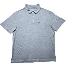 Vineyard Vines Polo Shirt Mens Large Blue Edgartown Pocket Pima Cotton Stretch