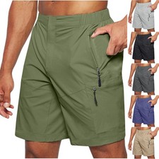 Men'S Casual Elastic Waist Strap Summer Shorts Casual Fit Fashion Outdoor Long S
