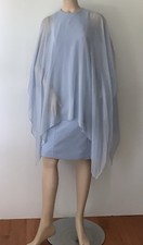 TERI JON by Rickie Freeman Size 2 Light Blue Chiffon Cape Overlay Dress