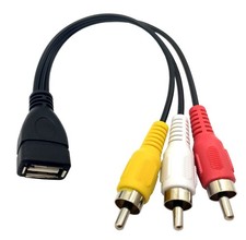 Usb To 3 Rca Cable 8 Inch Usb 2.0 A Female To 3rca Male Audio Video Capture Card