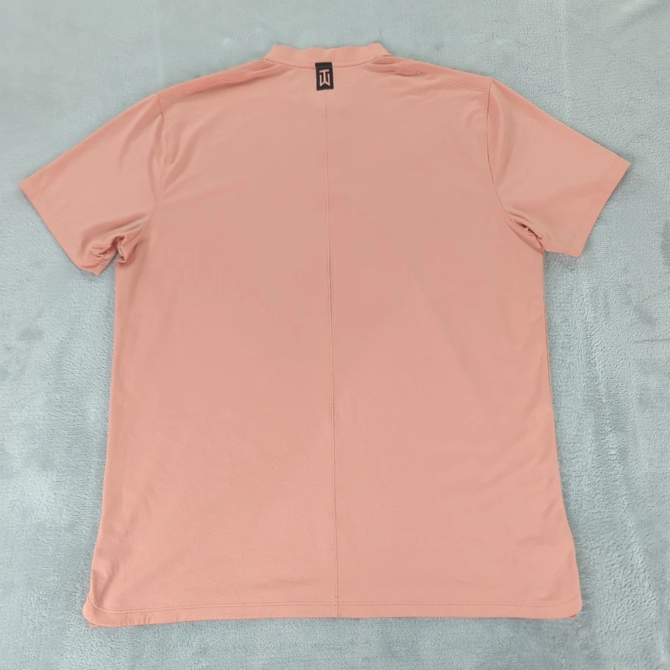 Tiger Woods Nike Dri Fit Shirt Henley Pink Short Sleeve Men Large - Image 2 of 4