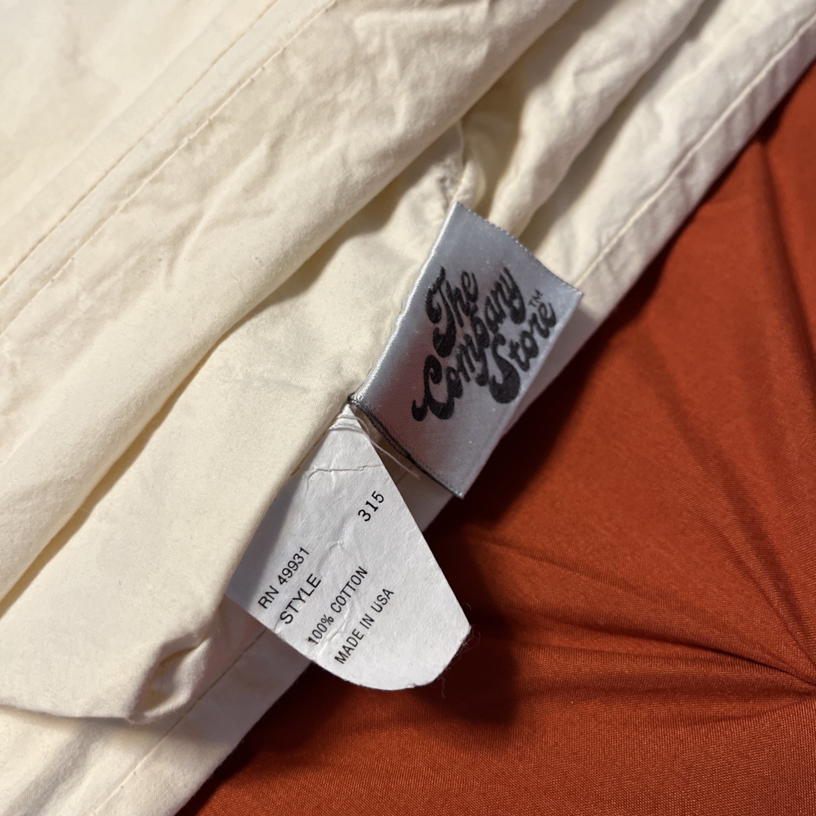 The Company Store Full/Queen 84x82 Duvet Cover 100% Cotton Style 315